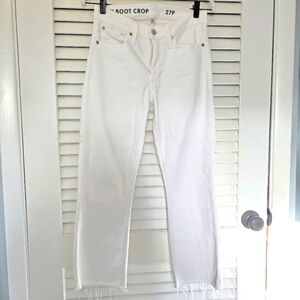 J. Crew Women's Demi Boot Crop Denim Jeans 27P White Raw Edge Bottom Petite